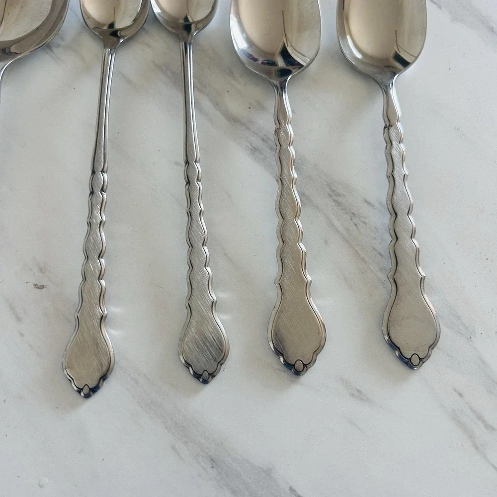 Vintage Lot Of 9 Oneida Cello Pattern Flatware Serving Pieces Satin Discontinued